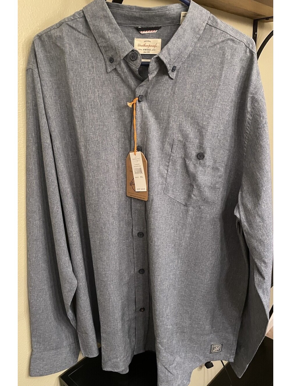 Weatherproof Shirt Mens XXL Blue Country Twill Button Up Long Sleeves NWT